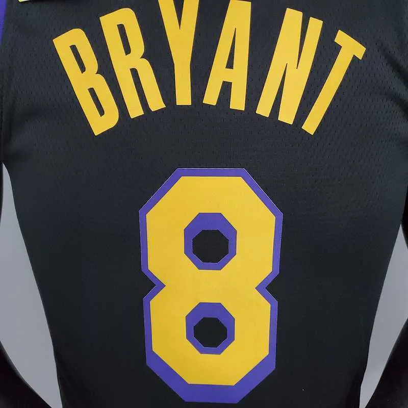2021 Bryant#8 Los Angeles Lakers Black Latin Black 4