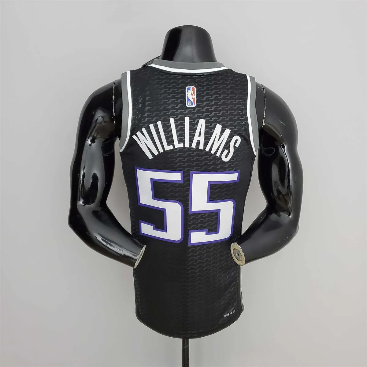 75th Anniversary Williams#55 Jordan Kings Black NBA Jersey 7