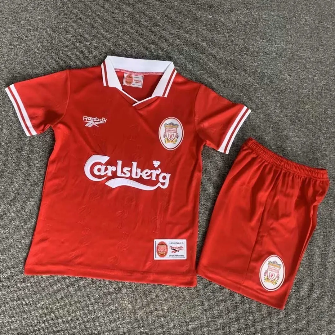 96-97 Liverpool Home Retro Kid Kits Youth Apparels Football AAAAJersey 16-28 2