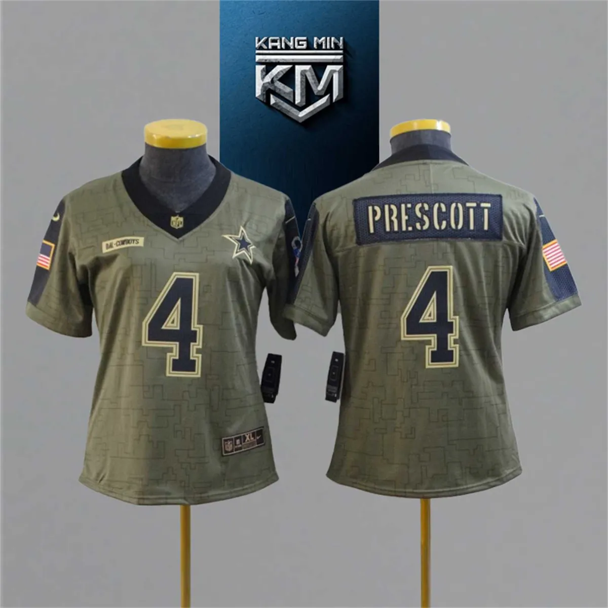 2021 New Tribute to NFL Jersey woman 9