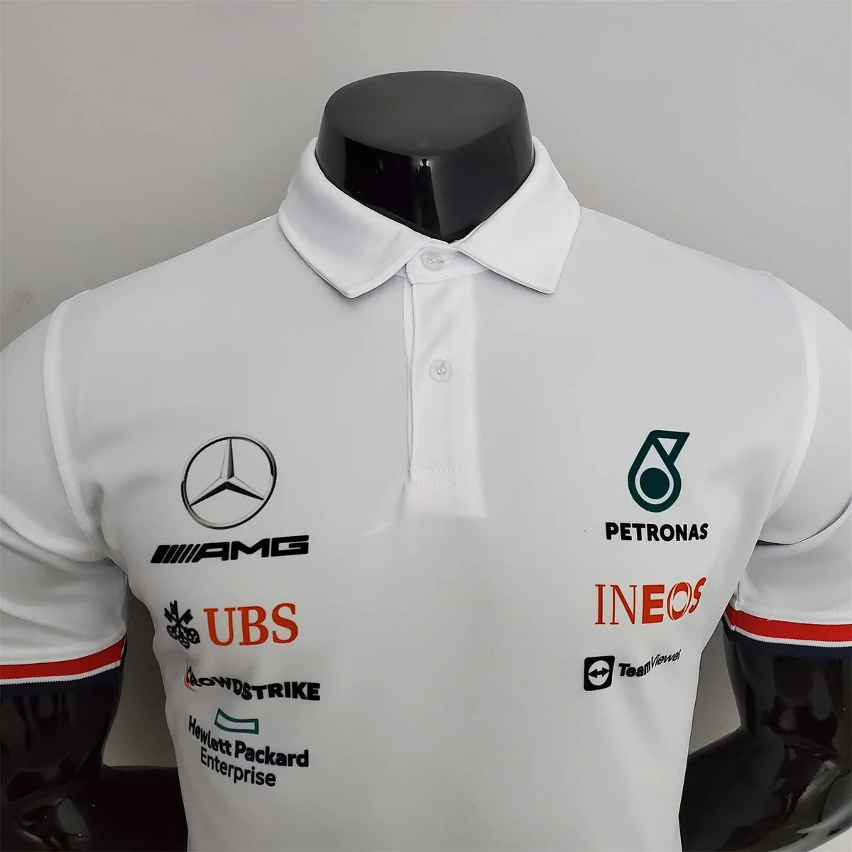 F1 Formula One 2022 Racing Suit Mercedes Polo White 7
