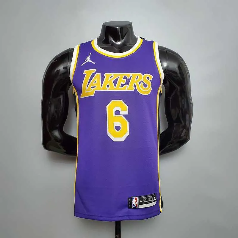 New Lakers Jordan JAMES#6 Theme Purple Round Neck 9