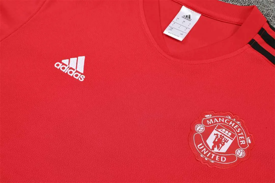 22-23 Manchester United Training Suit Short Sleeve Kit Red 2