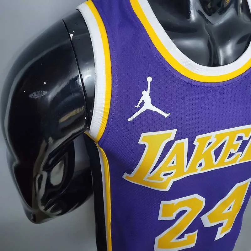 New Lakers Jordan Bryant #24 Theme Purple Round Neck 1