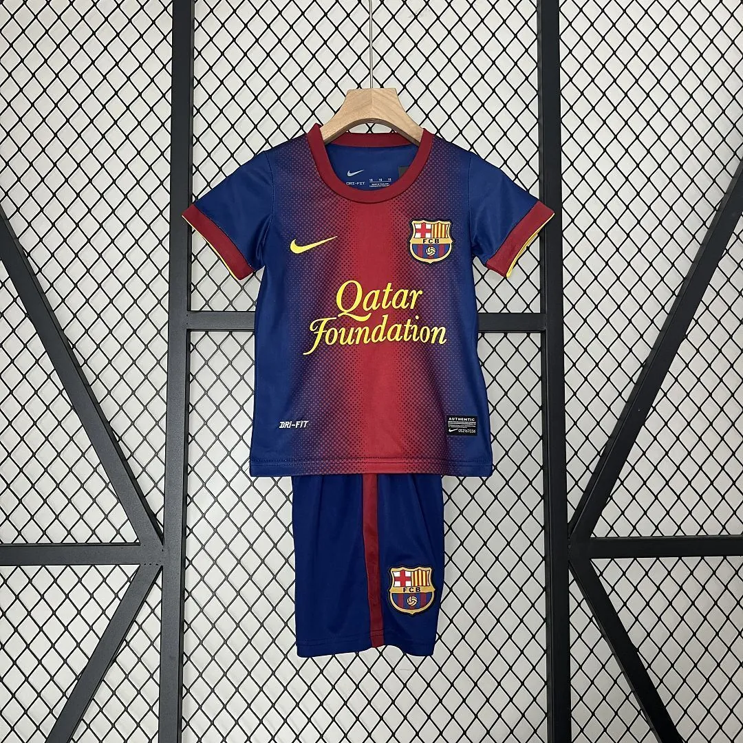 12-13 Barcelona Home Retro Kids Kits Children Shirt Soccer Jersey Yupoo 10