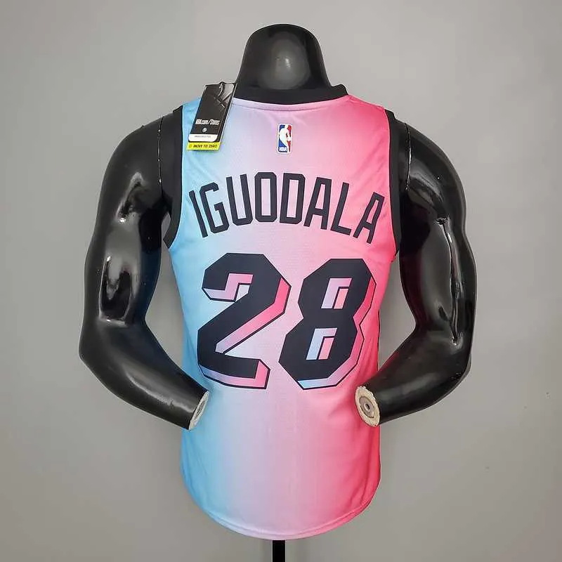 New Miami Heat IGUODALA#28 City Edition Pink Blue Gradient Color1684436191000 6