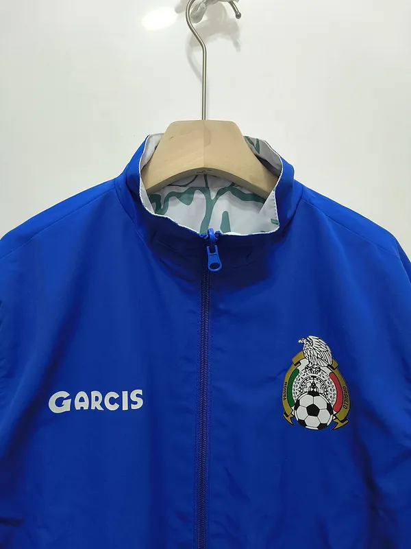 1999 Mexico Retro Trench Coat Reversible Windbreaker Double-Sides Jacket 6