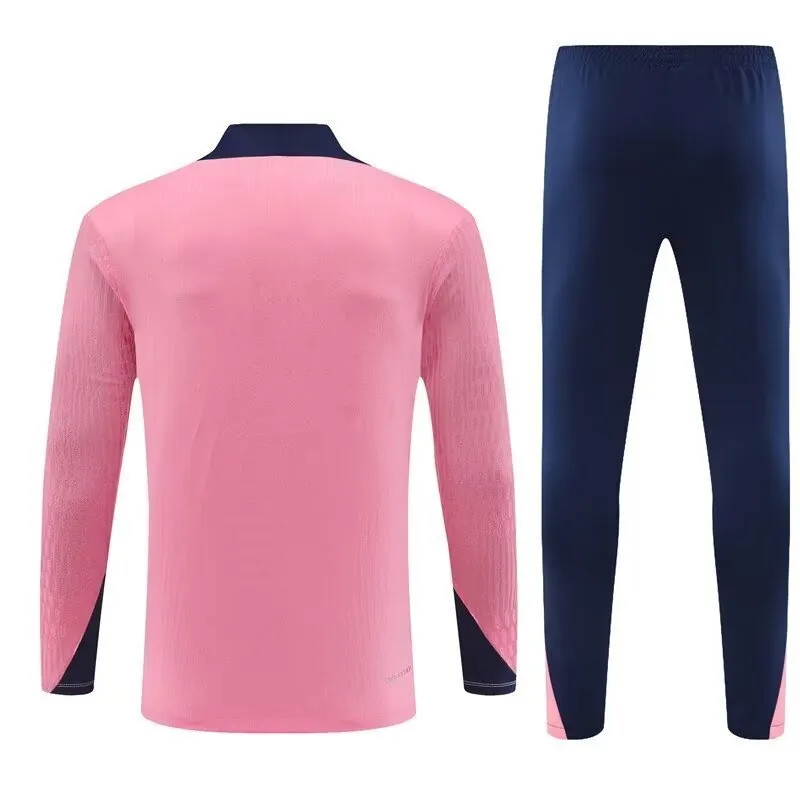 24-25 Atletico Madrid Long Sleeve Tracksuit Pink Training Suits Soccer Jerseys Yupoo 2