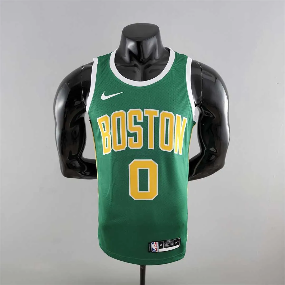 Boston Celtics Tatum #0 Green Gold NBA Jersey 10