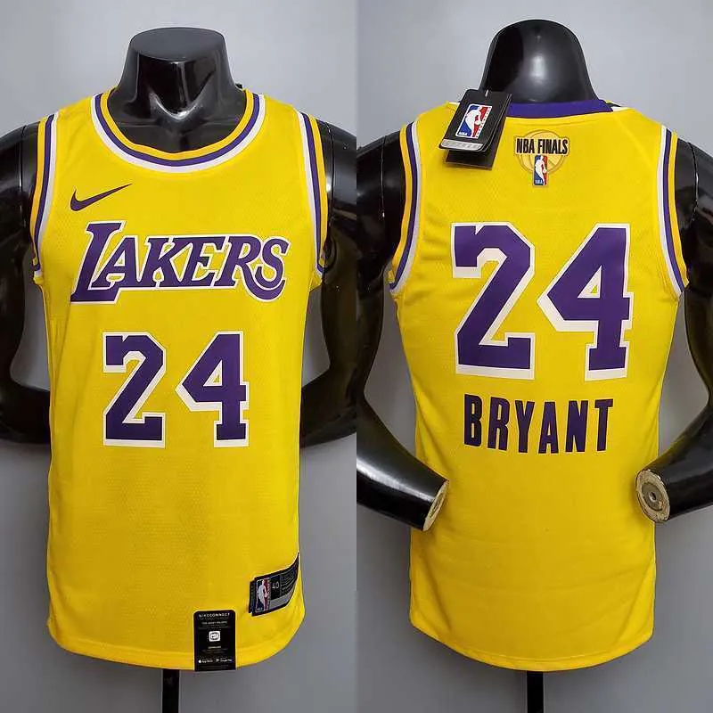 New Bryant #24 Lakers Commemorative Edition Round neck yellow 1