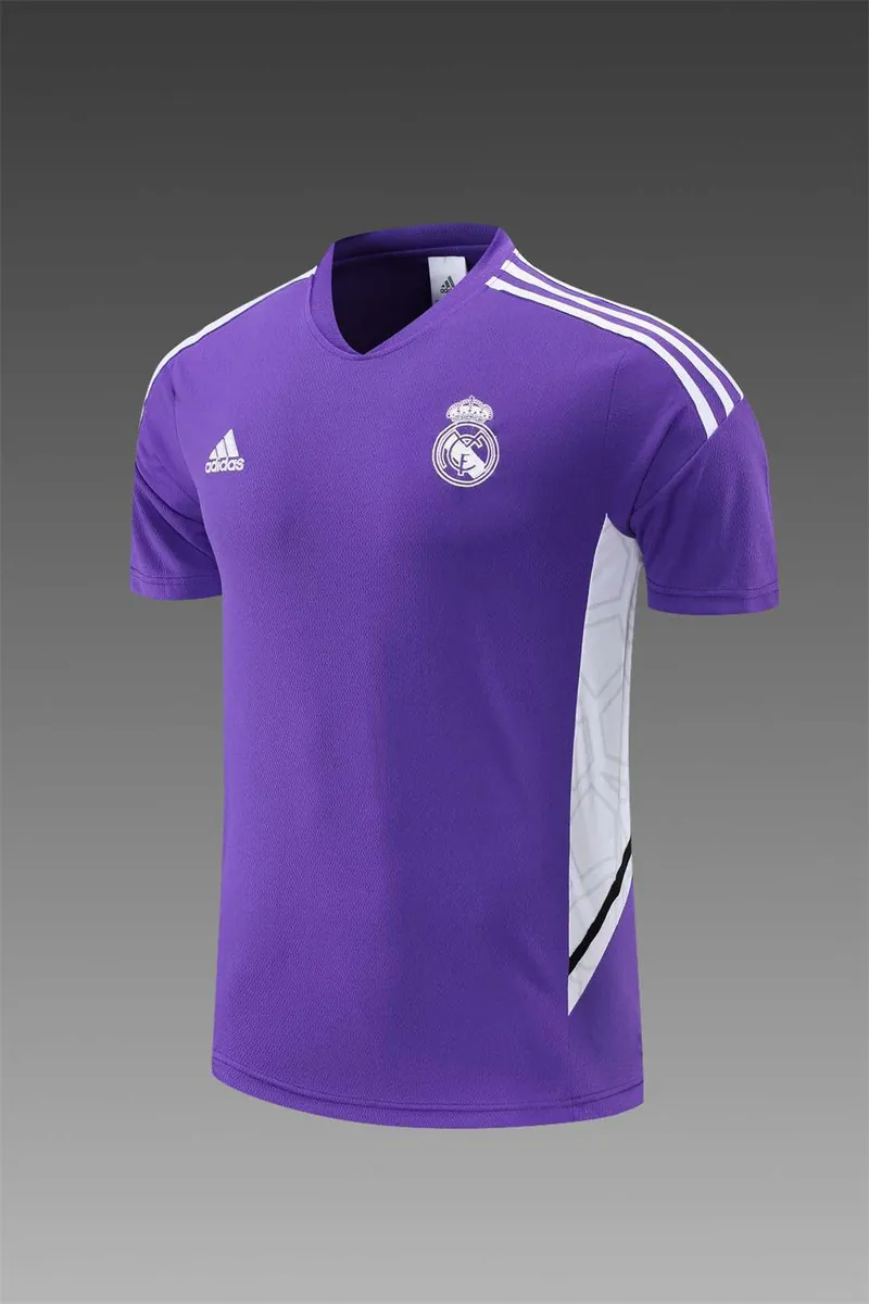 22-23 Real Madrid Training Suit Short Sleeve Kit Purple 15