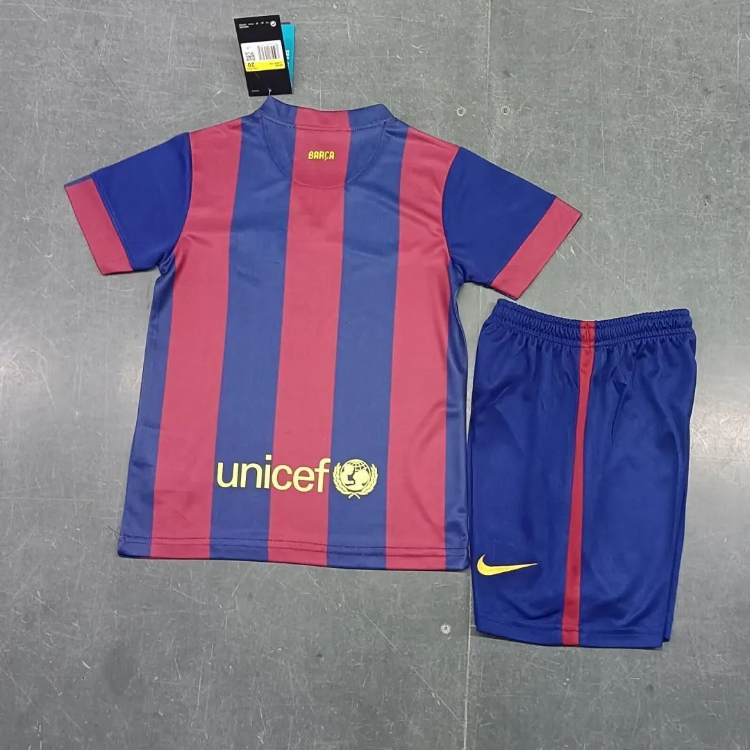14-15 Barcelona Home Retro Kids Kit Size-16-28 Football Jersey Yupoo 11