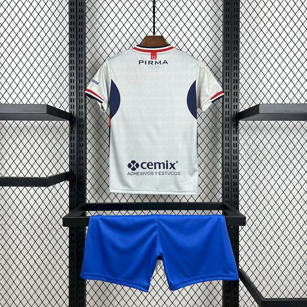 25-26 Cruz Azul Away Kid Kits Youth Apparels Soccer AAAAJersey Yupoo 3