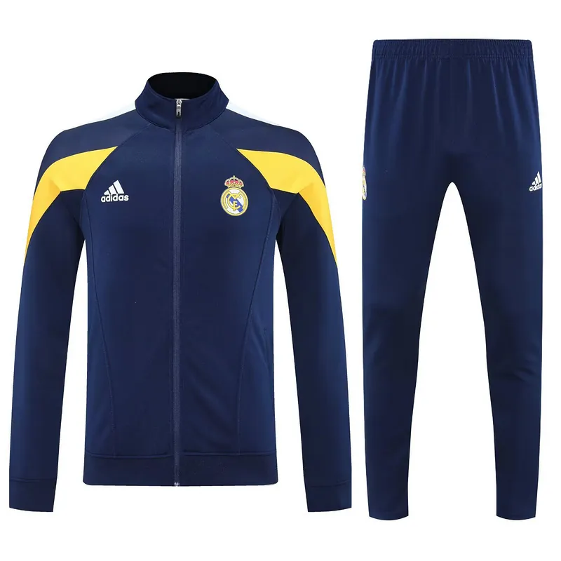 25-26 Real Madrid Navy Football Tracksuits Long Jacket Suits 3