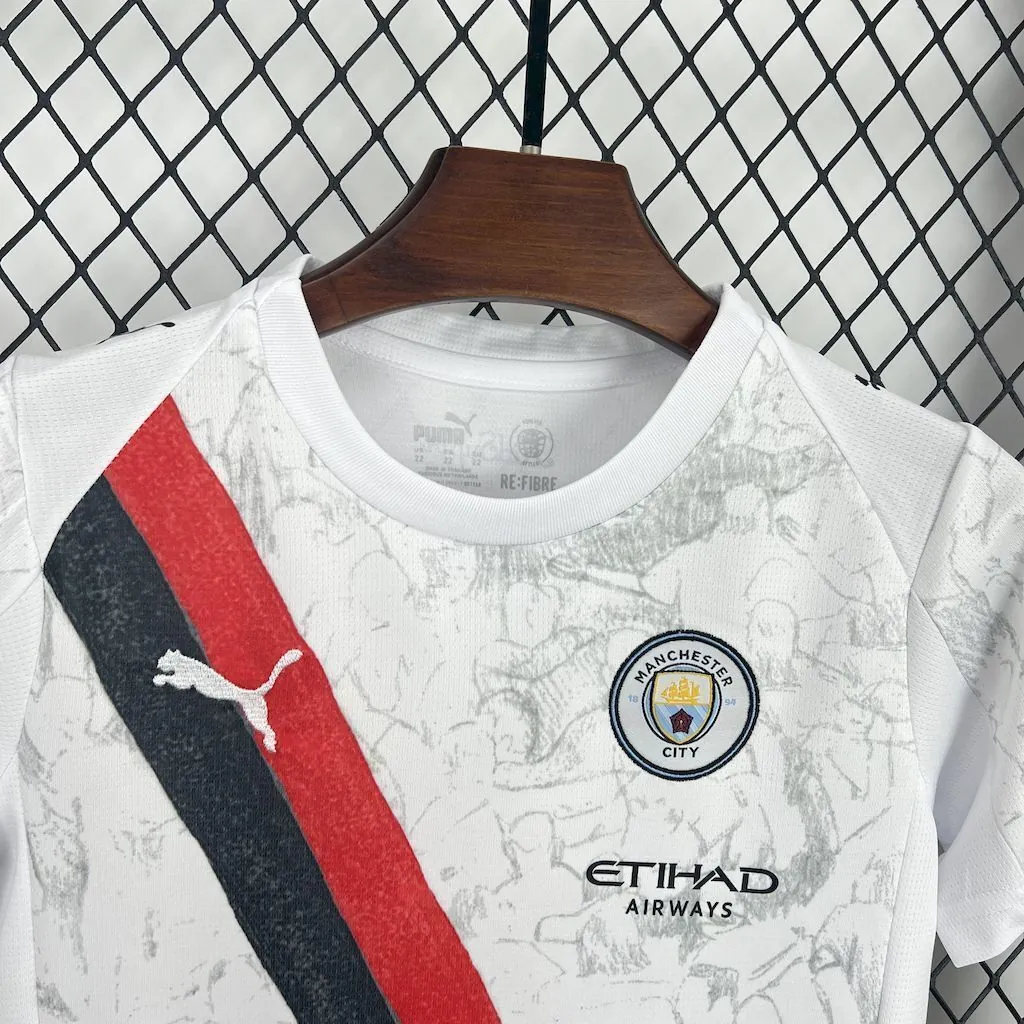 25-26 Manchester City Away Kid Kits Youth Apparels AAAAJersey Dropship Yupoo 3