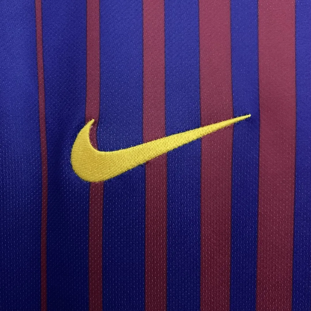 17-18 Barcelona Home Retro Long Sleeve Kit Vintage Shirt AAAAJersey Wholesale Yupoo 4