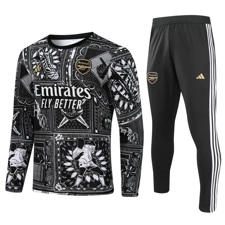 23-24 Arsenal Long Sleeve Kits Black Training Suits Cheap Jerseys Yupoo 3
