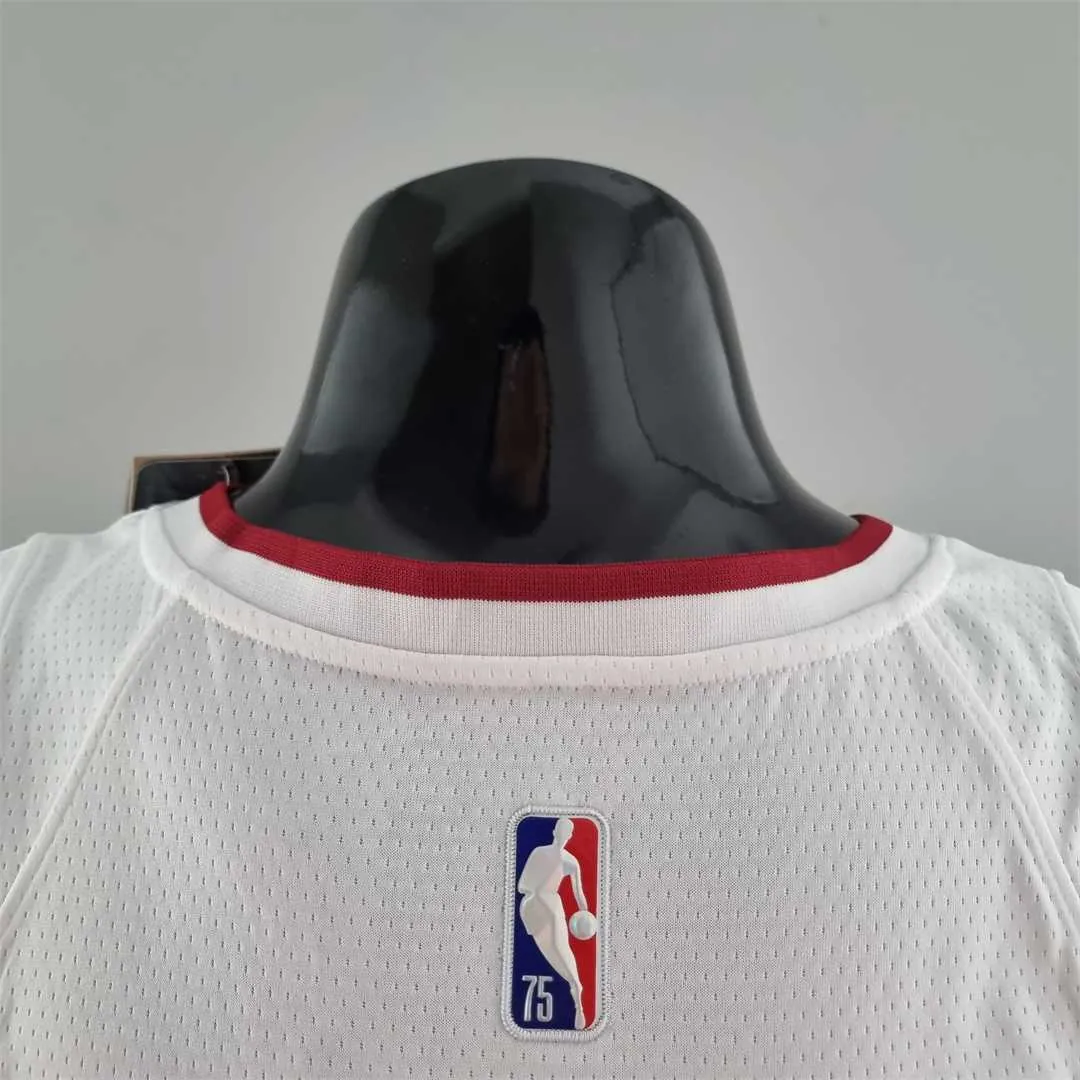 75th Anniversary Miami Heat WADE #3 White NBA Jersey 4