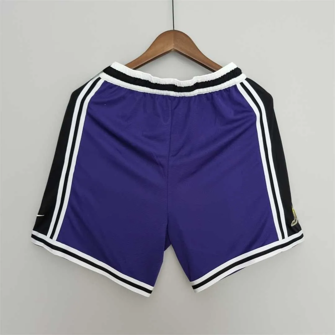 2022 Los Angeles Lakers NBA US Training Shorts Purple Black 3