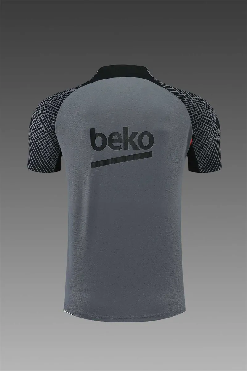 22-23 Barcelona Training Suit Short Sleeve Kit Black Grey 16