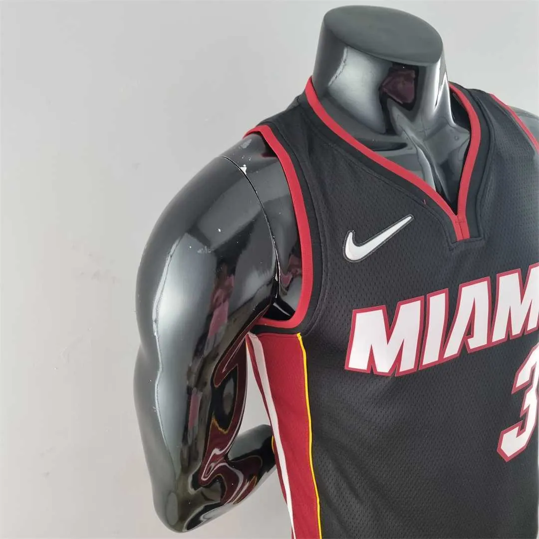 75th Anniversary Miami Heat WADE #3 black NBA Jersey 8