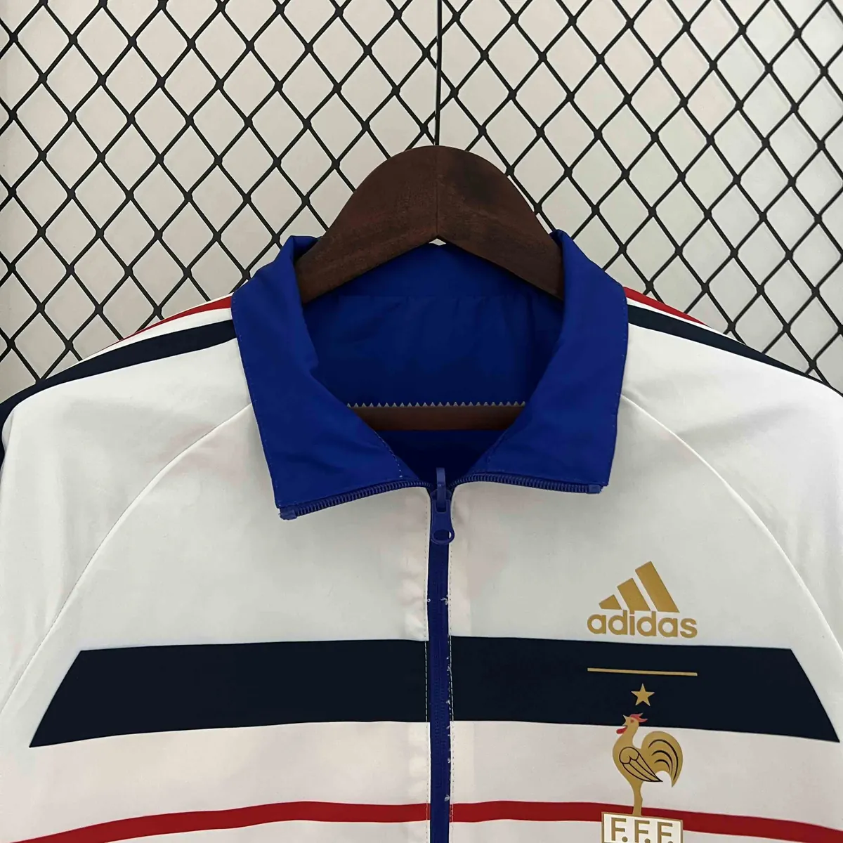 2024 France Reversible Windbreaker White&Blue Double-Sides Jacket Soccer Jerseys For Sale 2