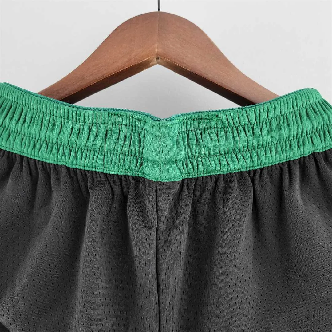 Boston Celtics NBA Shorts Black Green Trim 5
