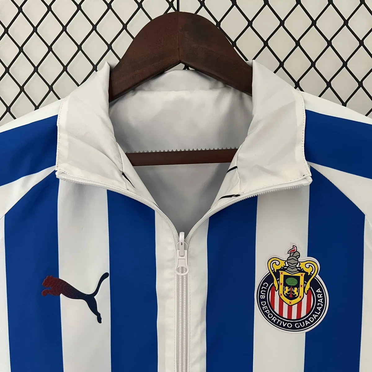 23-24 Chivas Reversible Windbreaker White&Blue Double-Sides Jacket Soccer Jerseys For Sale 5