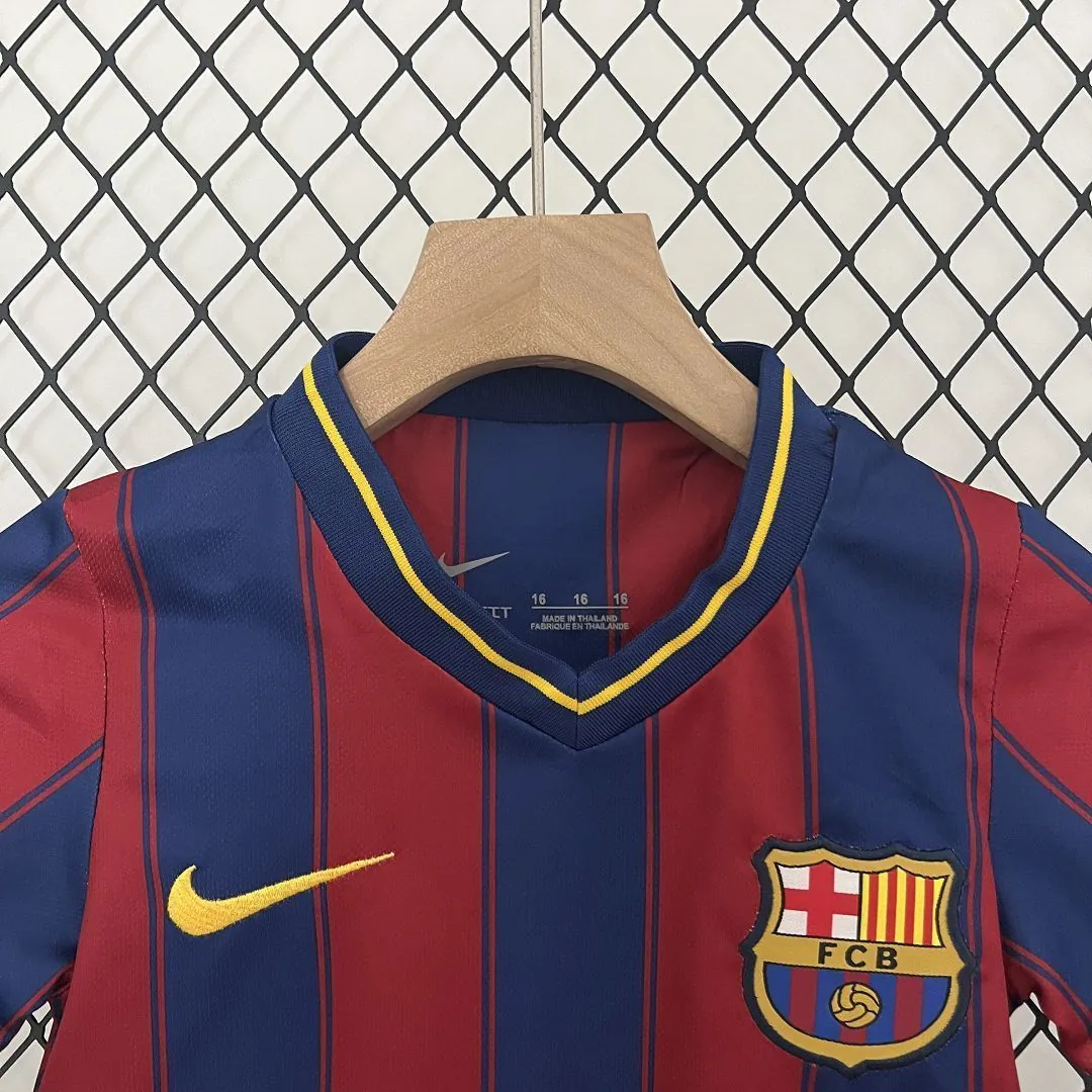 09-10 Barcelona Home Retro Kids Kits Children Shirt Football Jerseys Yupoo 8
