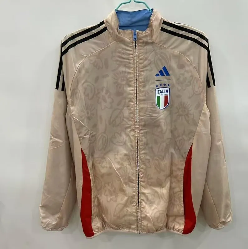 25-26 Italy Blue&Beige Trench Coat Reversible Windbreaker Double-Sides Jacket 1