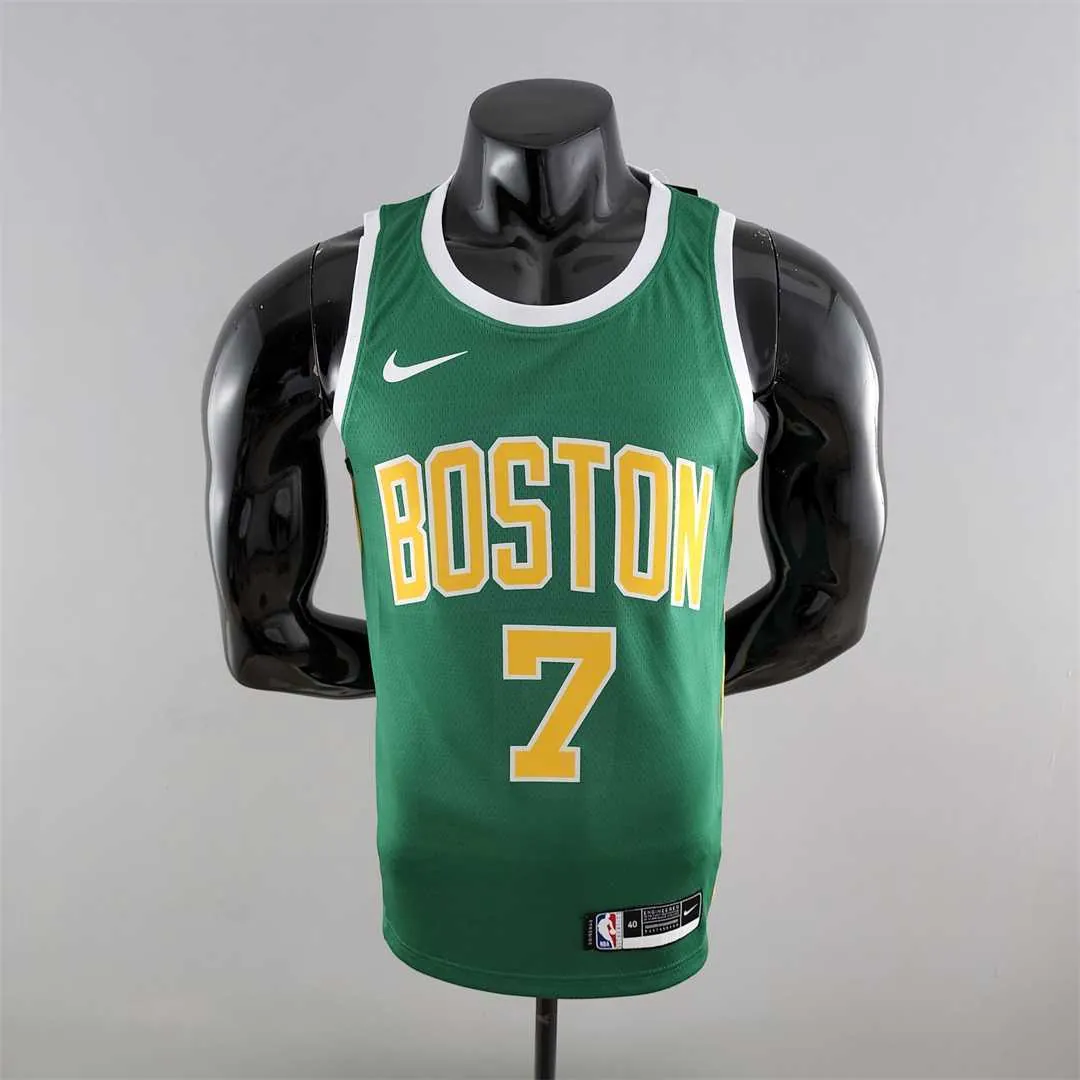 Boston Celtics BROWN#7 Green Gold NBA Jersey 10