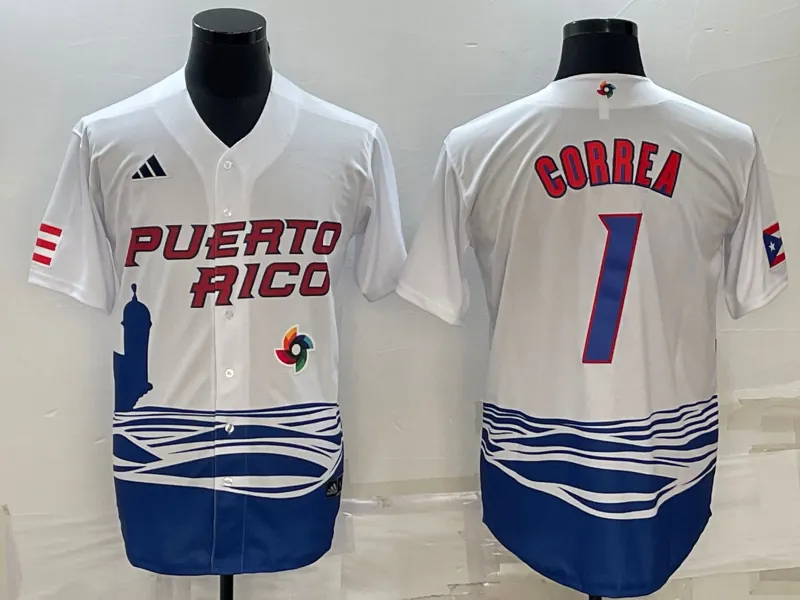 White Puerto Rico 2023 World Cup Baseball Jerseys 31