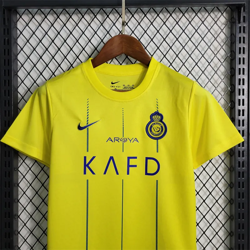 23-24 Kids Al Nassr Home Sizes 16-28 Soccer Jerseys 9