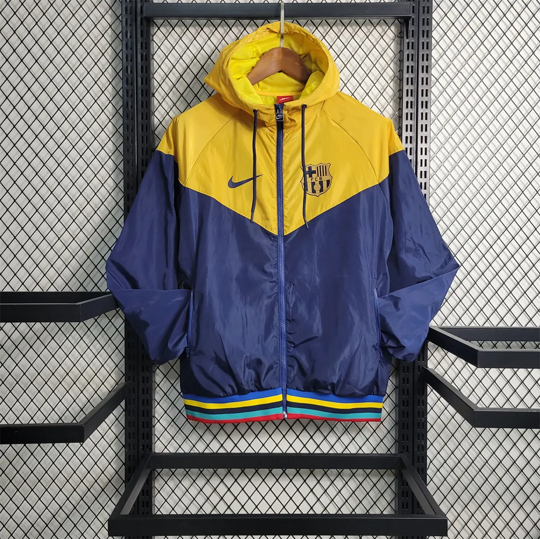 23-24 Barcelona Windbreaker Royal Blue Yellow 11