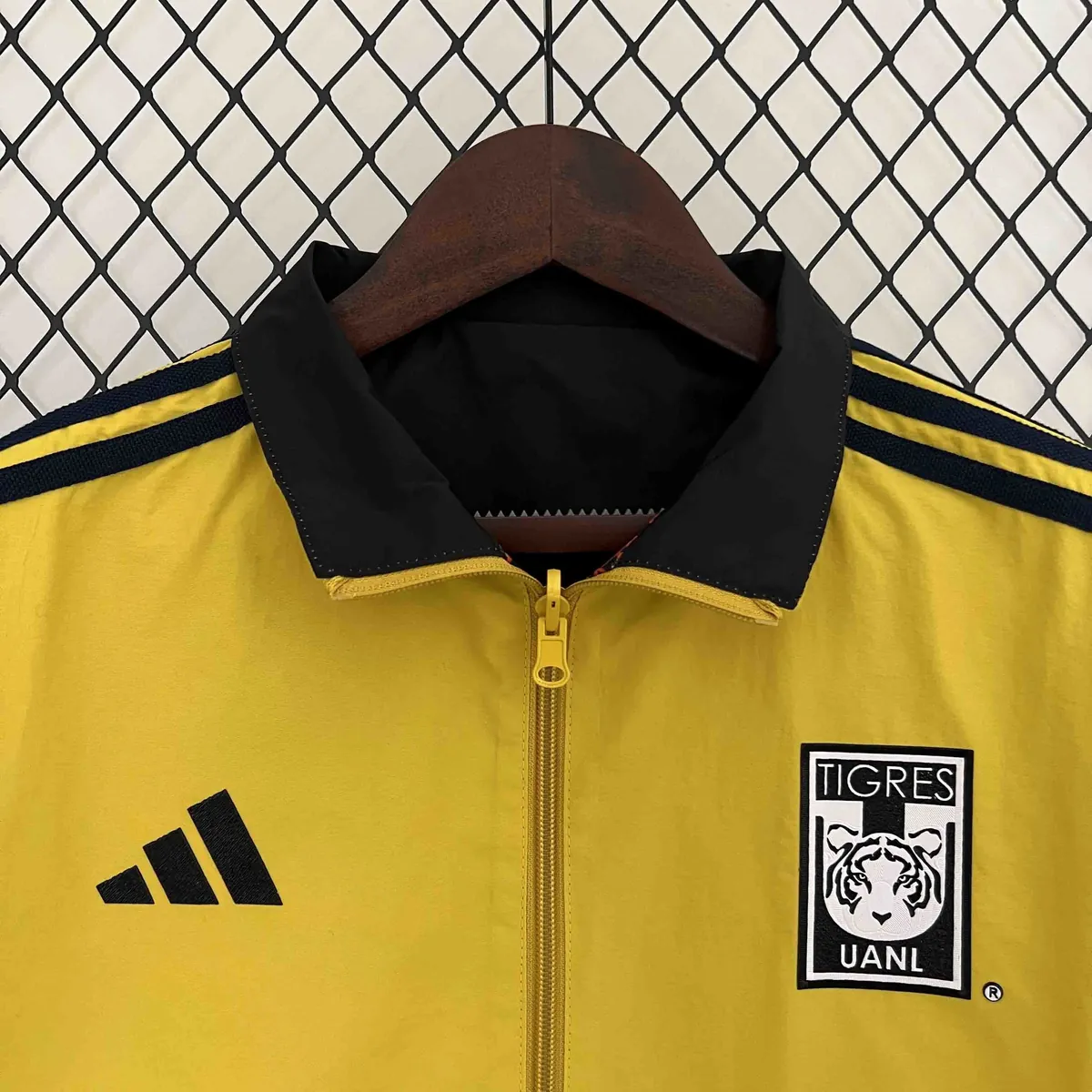2024 Tigres UANL Orange&Yellow Trench Coat Reversible Windbreaker Double-Sides Jacket 4