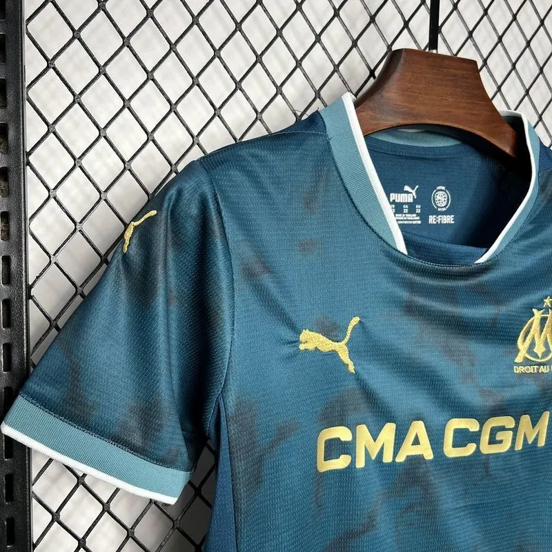 24-25 Marseille Away Kid Kits Youth Apparels Sport AAAAJersey Yupoo 7