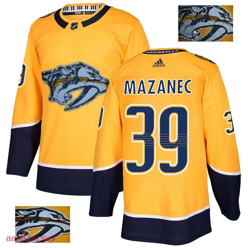 2018 Nashville Predators ice hockey jersey M-3XL 纳什维尔掠夺者队时尚亮片款冰球服 6