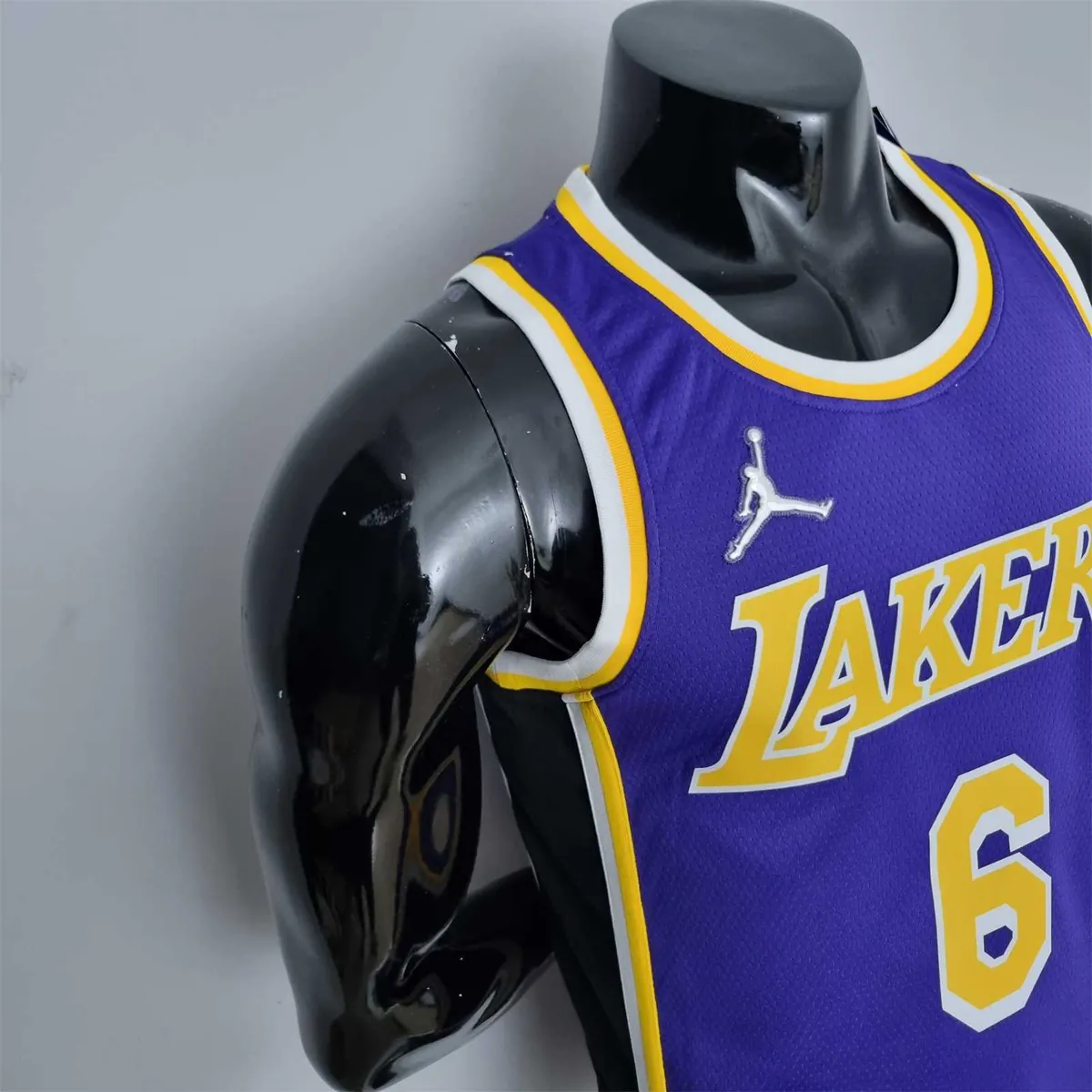 75th Anniversary James #6 Los Angeles Lakers Jordan Purple NBA Jersey 6