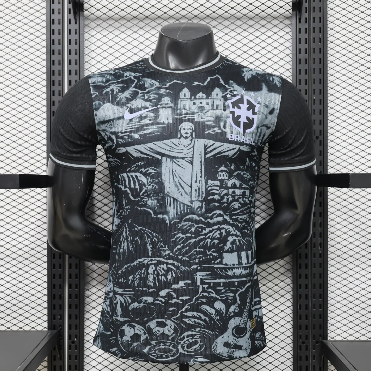 2026 Brazil Cristo Redentor Special Edition Football Player Version Black T-Shirt AAAAJersey Yupoo 7 6