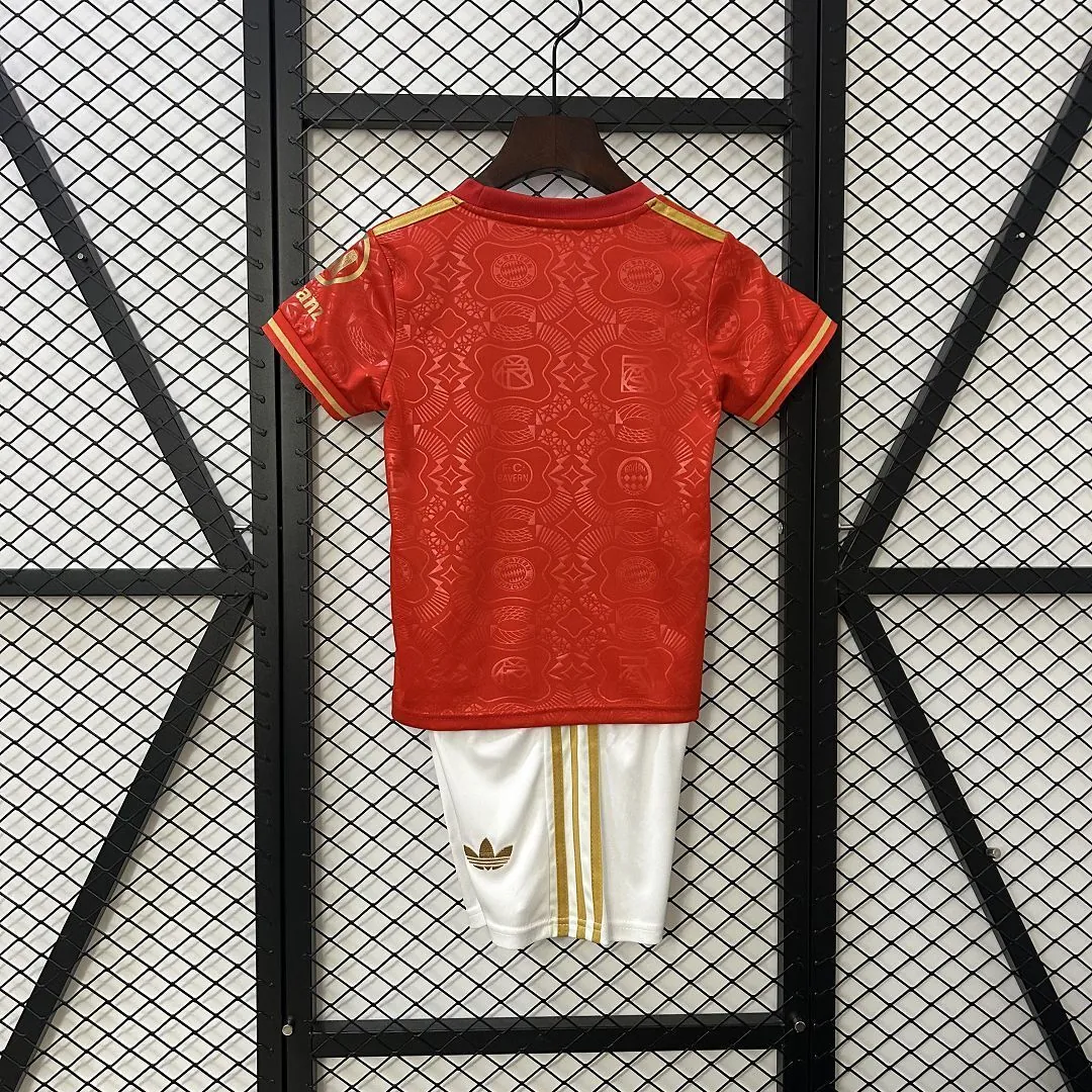 25-26 Bayern Munich 125th Anniversary Red Kid Kits Youth Apparels AAAAJersey Dropship Yupoo 1