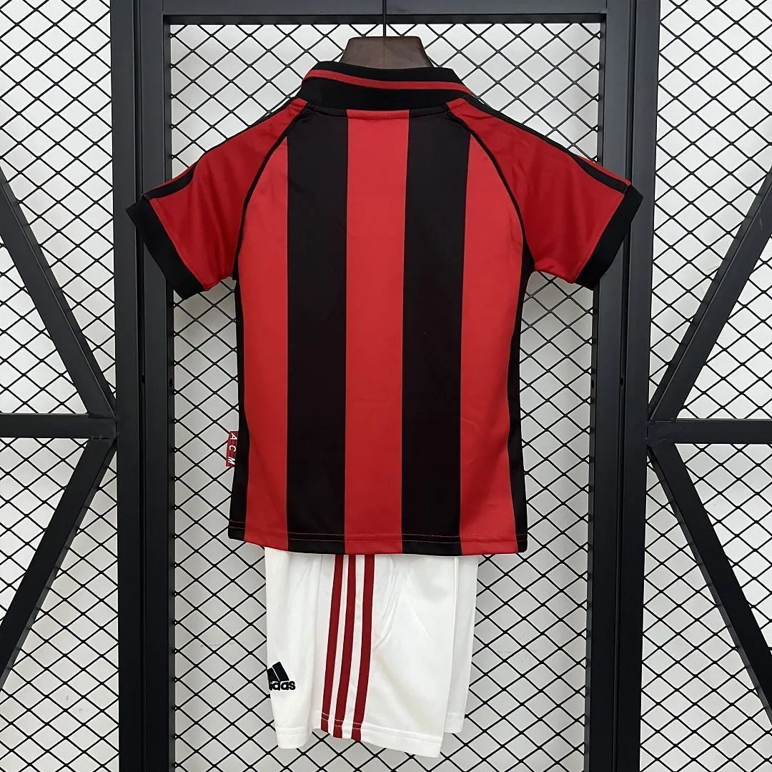 98-99 AC Milan Home Retro Kid Kits Youth Apparels Sport AAAAJersey Yupoo 7