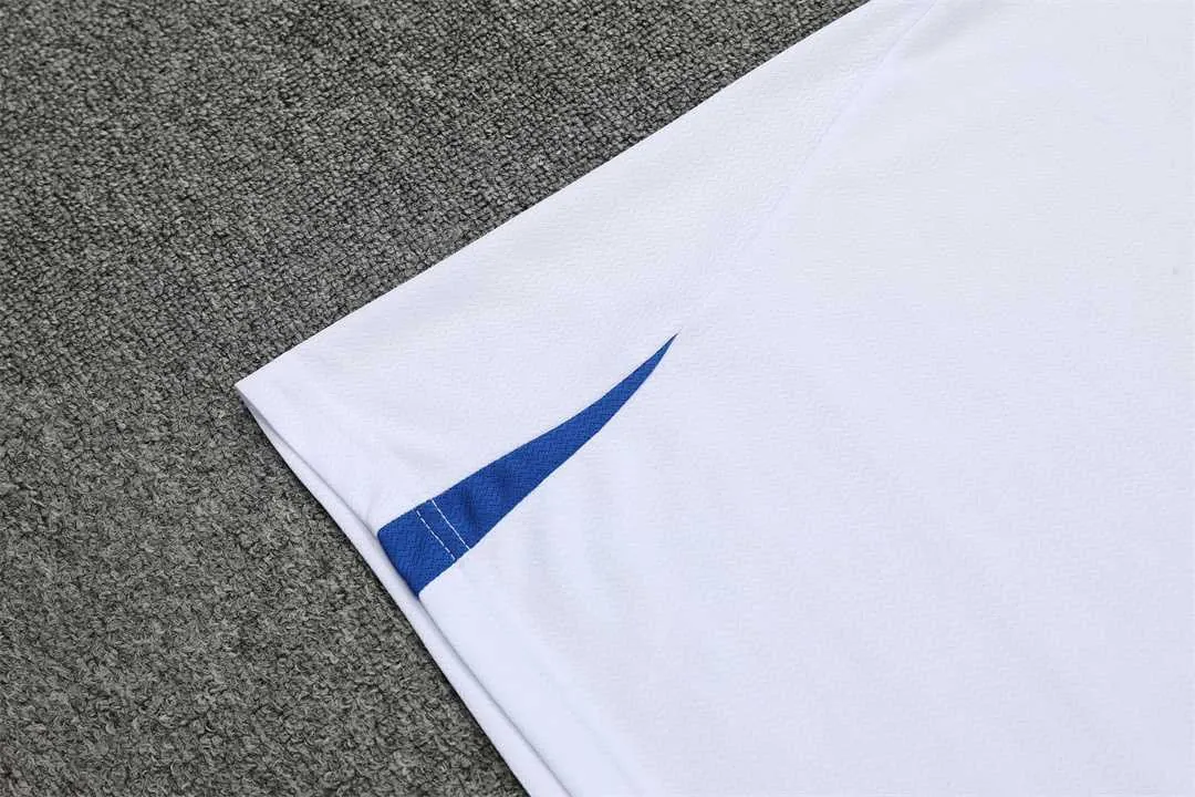 2022 France Training Suit Short Sleeve Kit White Blue 8