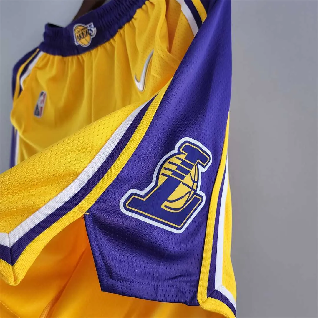 75th anniversary Los Angeles Lakers Yellow NBA shorts 7