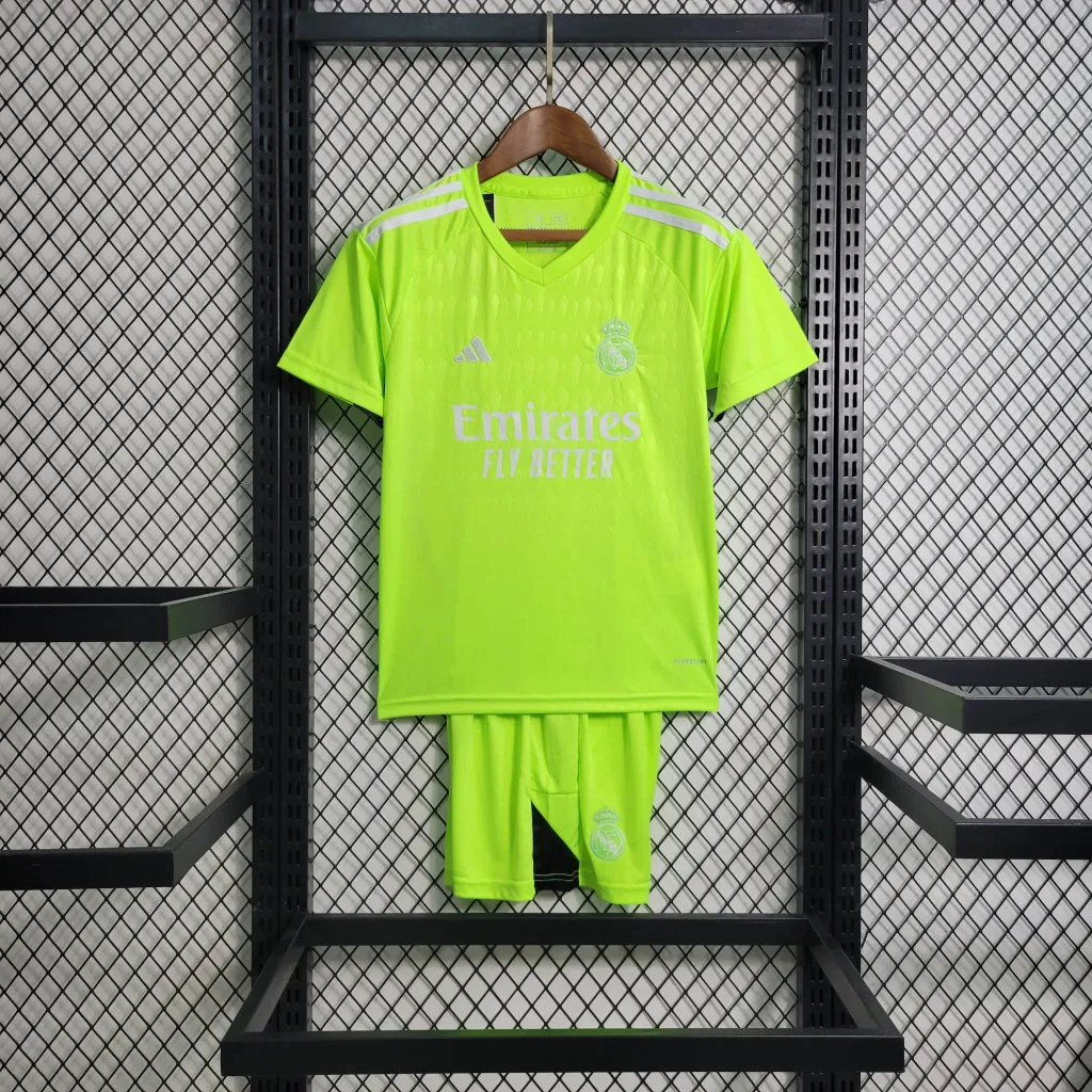 23-24 Real Madrid Kids Green Goalkeeper Kits Soccer Jerseys Yupoo 7