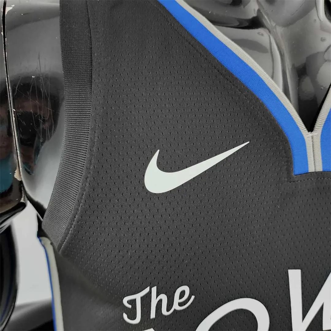 2020 Curry#30 Warriors City Edition Black and Grey NBA Jersey 1