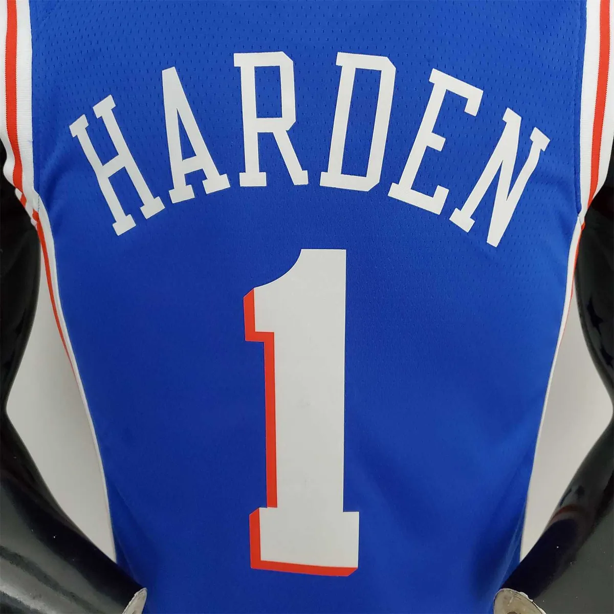 75th Anniversary Philadelphia 76ers HARDEN#1 Blue NBA Jersey 1