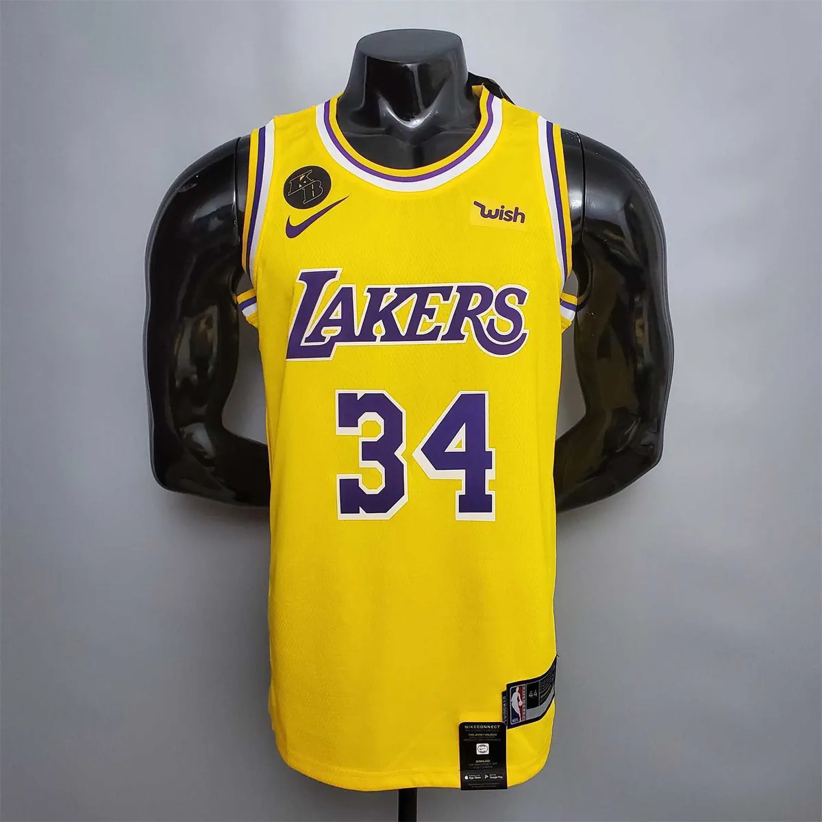 O'Neal #34 Lakers Commemorative Edition Round neck yellow 7