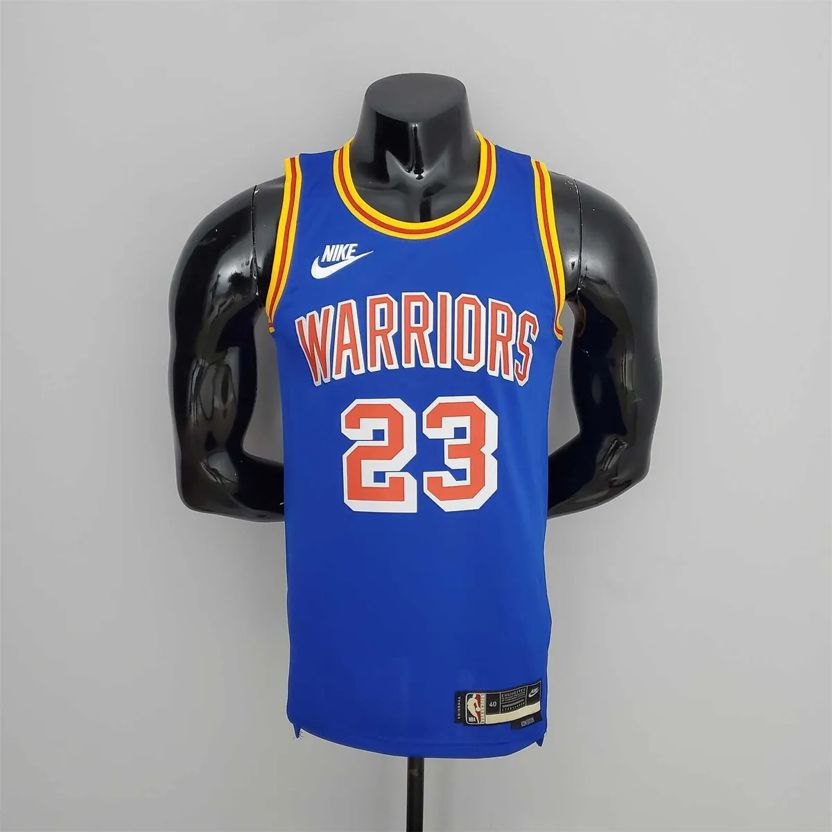 75th Anniversary Green#23 Warriors Vintage Blue NBA Jersey 9
