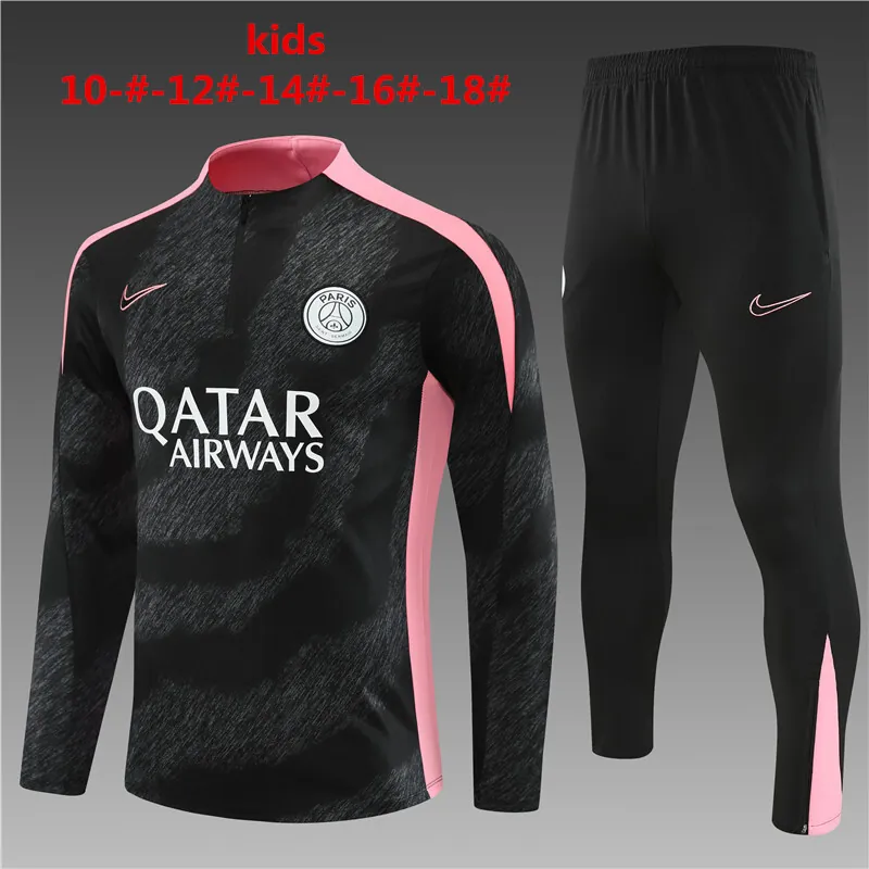 24-25 PSG Kids Long Sleeve Training Suit Football Shirts 1