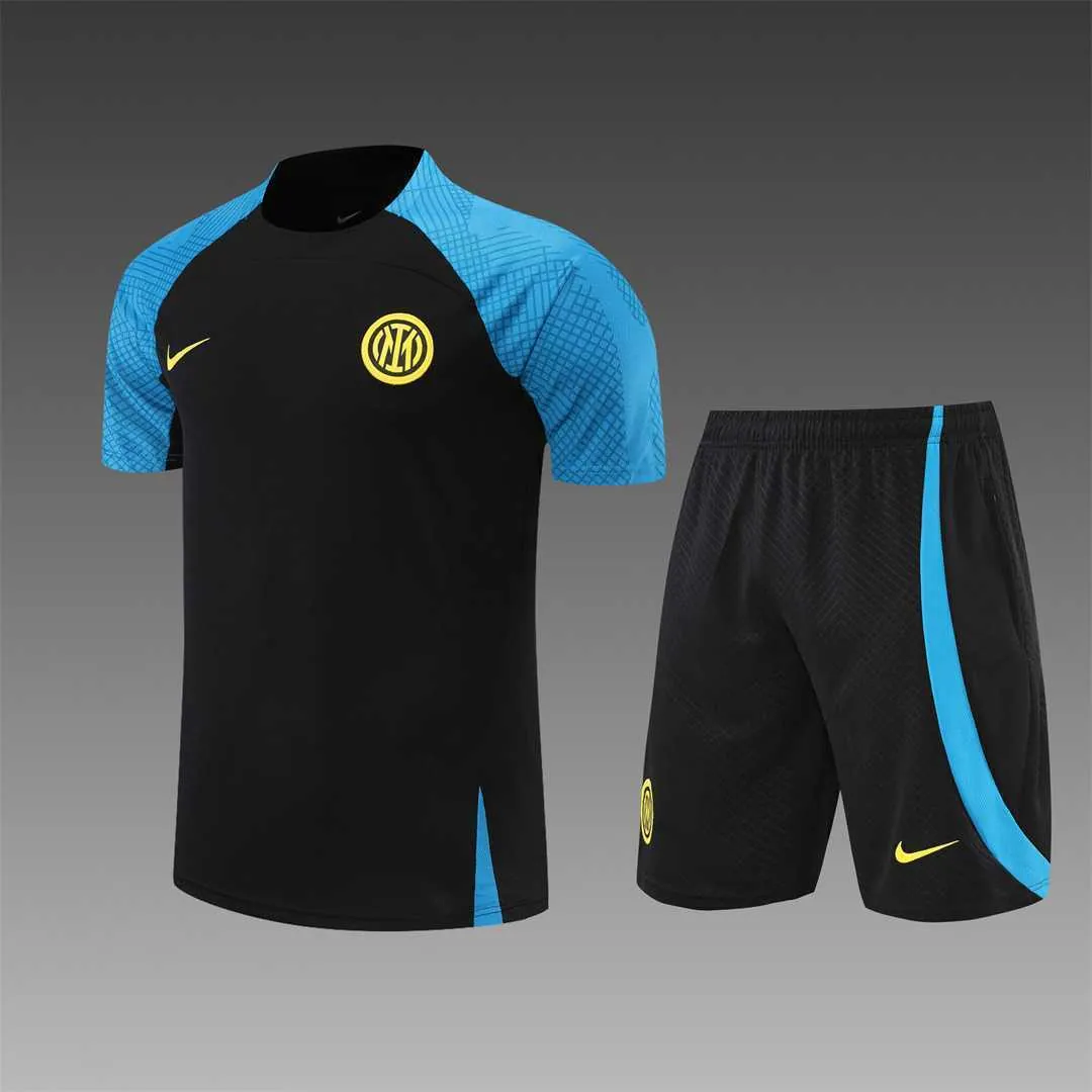 22-23 Inter Milan training suit short sleeve kit Black Blue 18